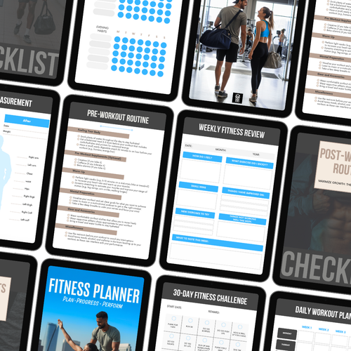 Digital Fitness Planner and Fitness Checklist Templates