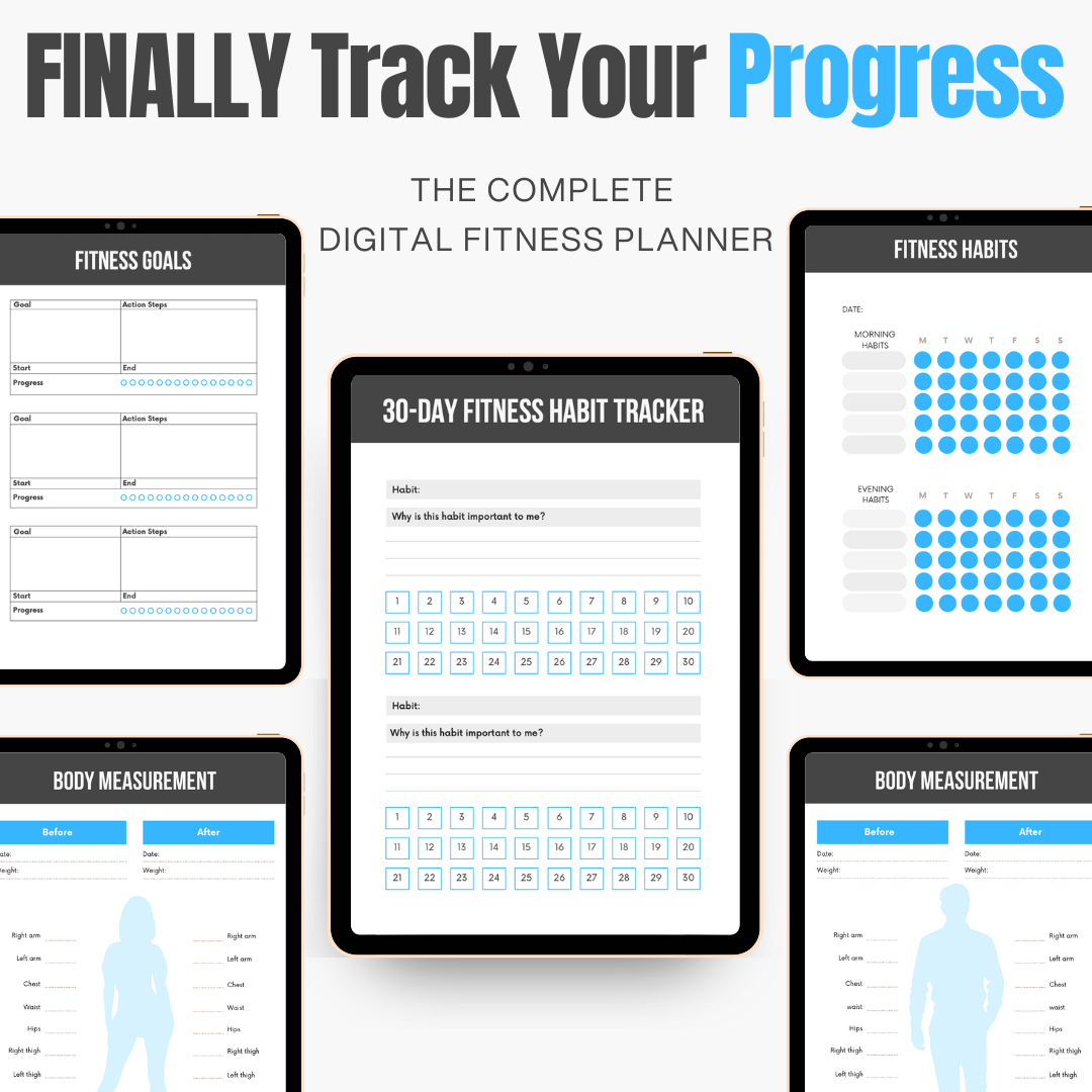Digital Fitness Planner and Fitness Checklist